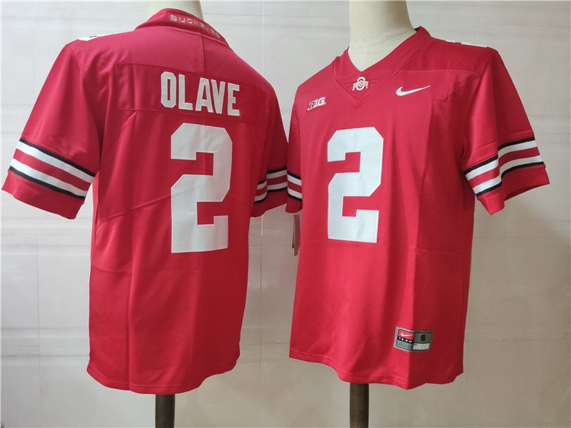 Men Ohio State Buckeyes 2 Olave Red Nike 2025 NCAA Jersey